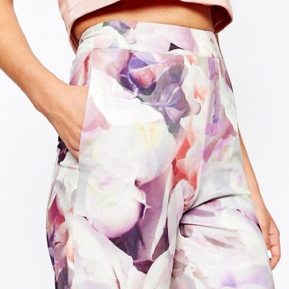 True Violet Floral Print Palazzo Pant (UK12/US8) - Picture 4 of 14